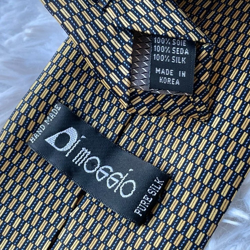 Dimoggio Men Tie Handmade Pure Silk Neck Tie Classic Tie Multi Color Tie - Picture 10 of 10